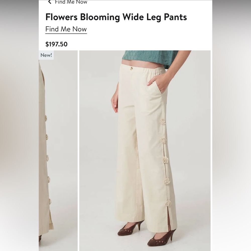 Find Me Now flowers blooming wide leg pants in blue